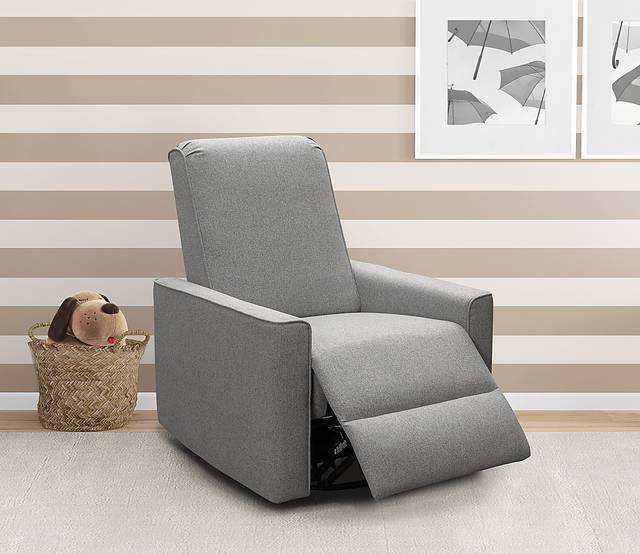 Nursery Sleepy Song Gray Swivel Rocker Recliner - Thumbnail - Image 5