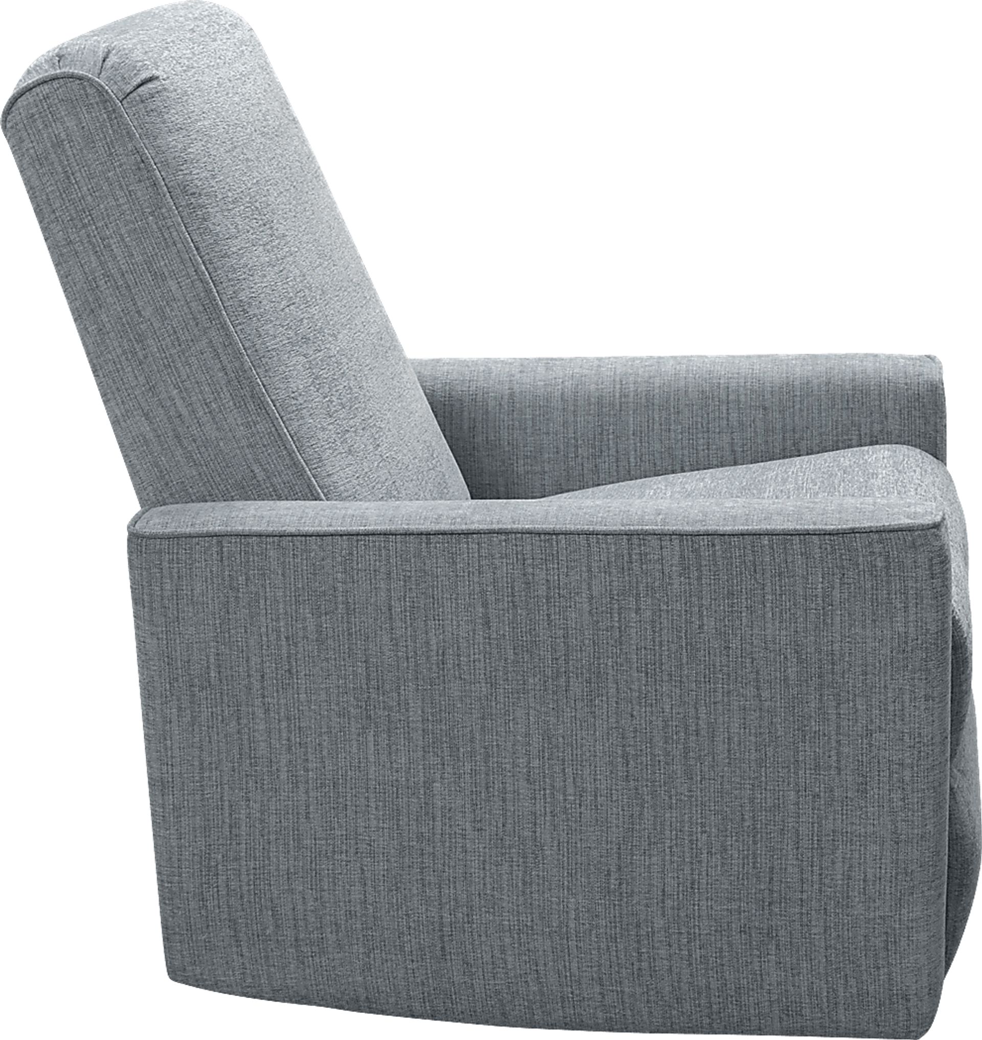 Nursery Sleepy Song Teal Swivel Rocker Recliner - Image 4