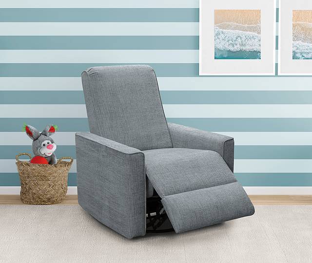Nursery Sleepy Song Teal Swivel Rocker Recliner - Thumbnail - Image 6