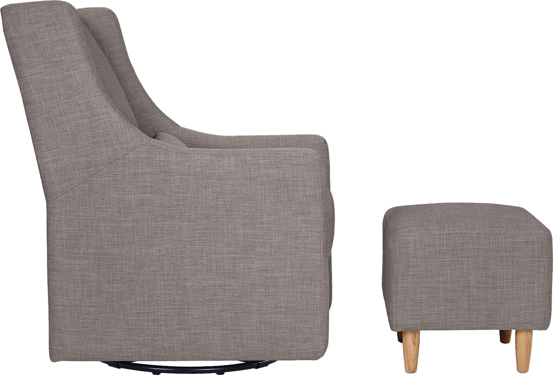 Nursery Sotto Serenade Gray Swivel Glider and Ottoman - Image 3