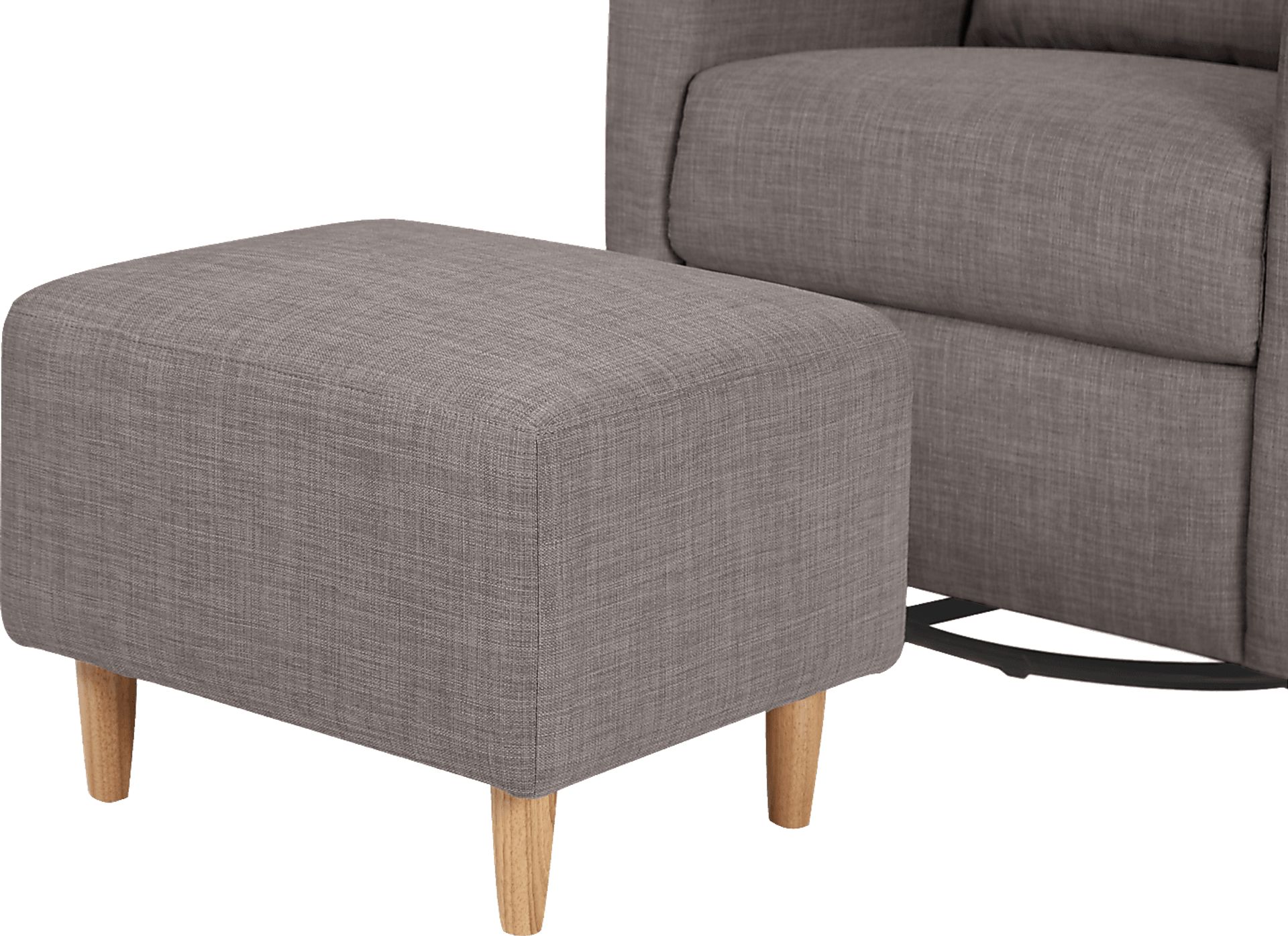 Nursery Sotto Serenade Gray Swivel Glider and Ottoman - Image 5