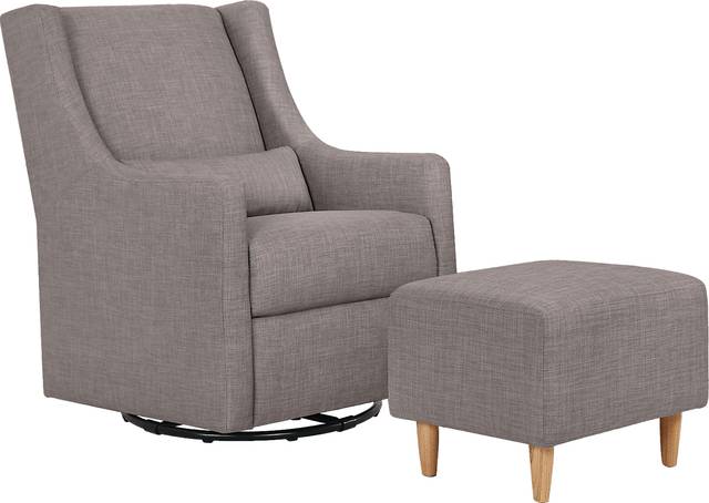 Nursery Sotto Serenade Gray Swivel Glider and Ottoman - Thumbnail - Image 1