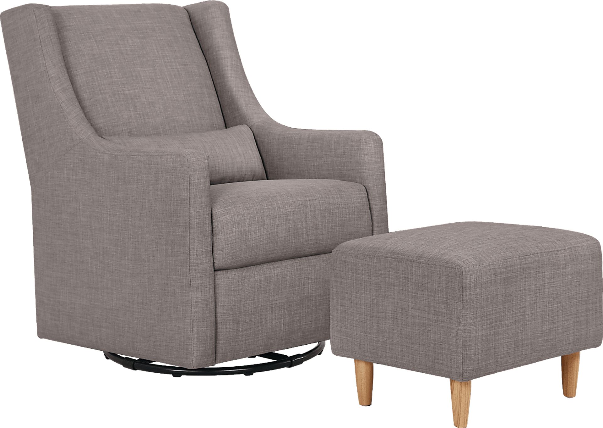 Nursery Sotto Serenade Gray Swivel Glider and Ottoman - Image 1