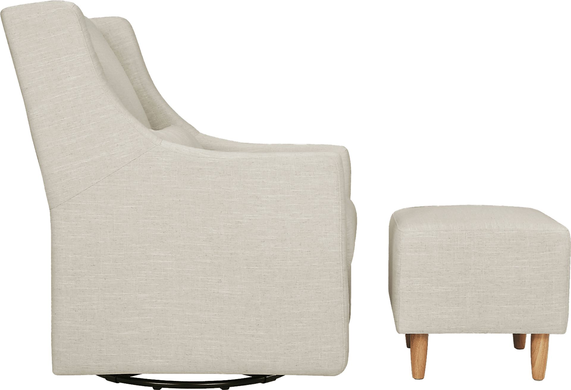 Nursery Sotto Serenade White Swivel Glider and Ottoman - Image 3