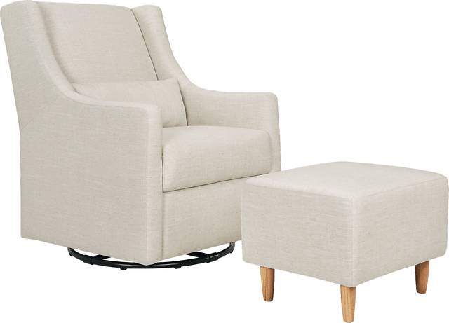 Nursery Sotto Serenade White Swivel Glider and Ottoman - Thumbnail - Image 1