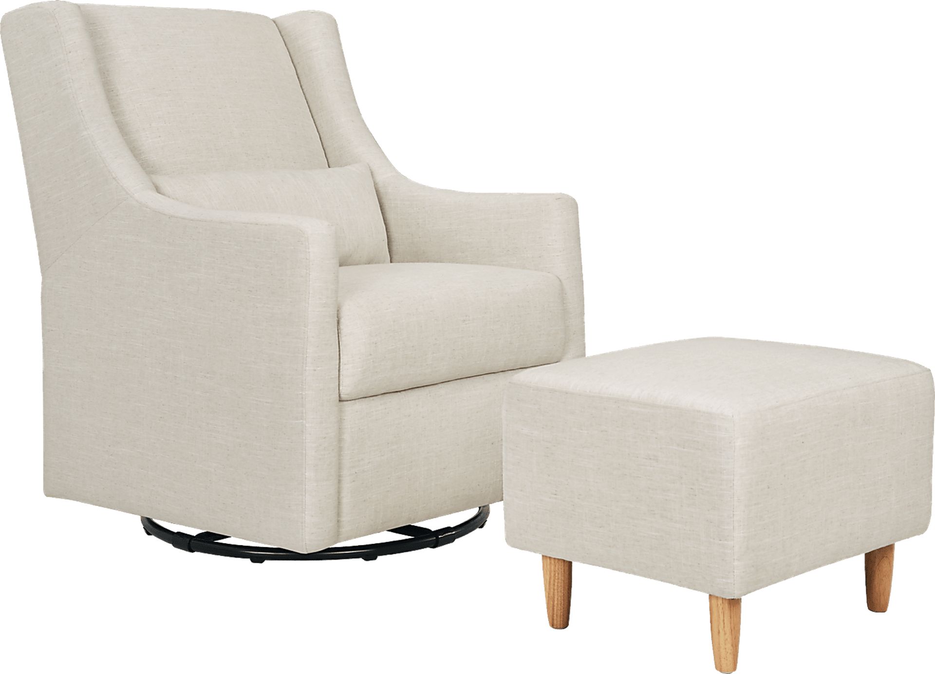 Nursery Sotto Serenade White Swivel Glider and Ottoman - Image 1