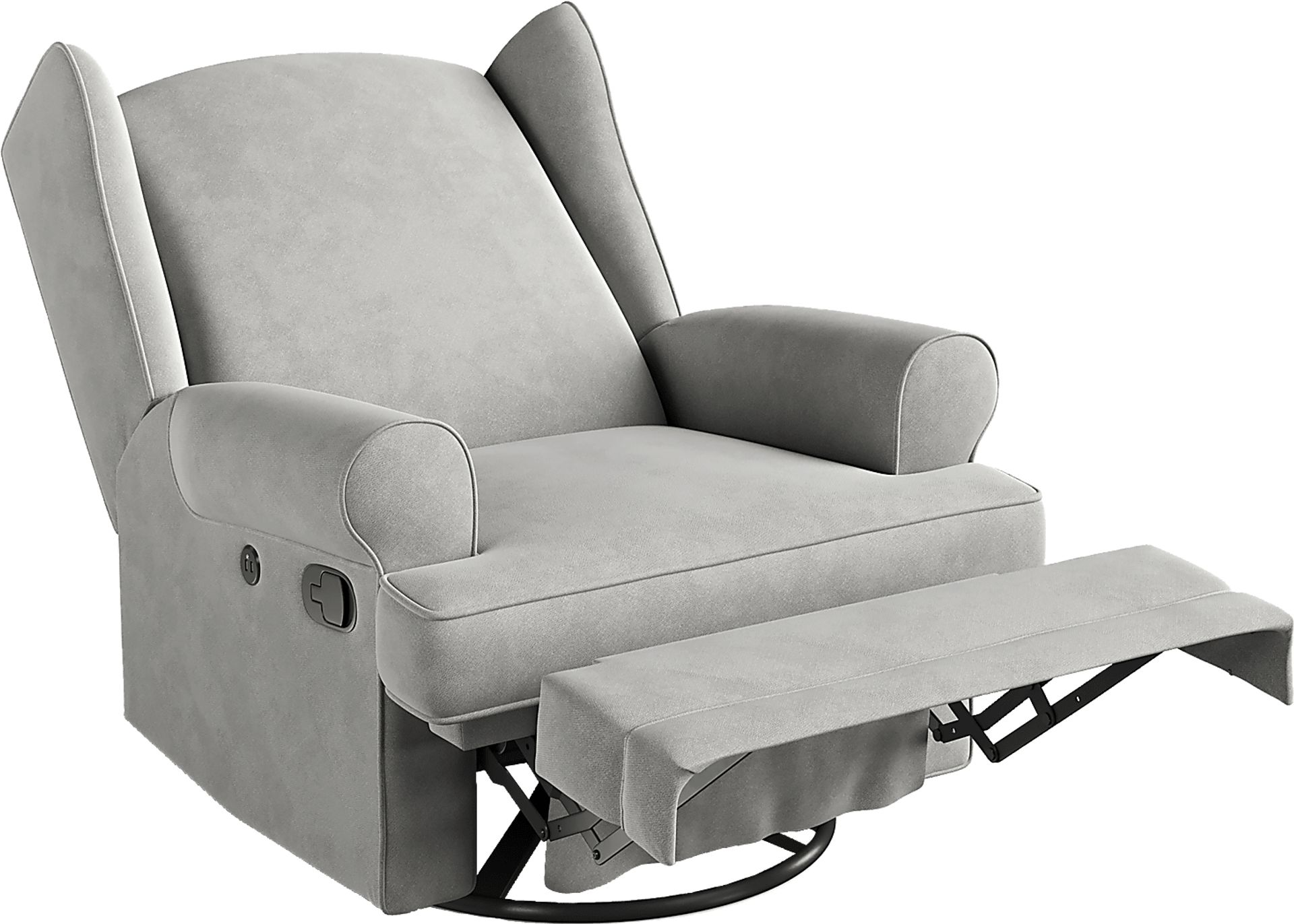 Nursery Taylan Gray Swivel Glider Recliner - Image 6