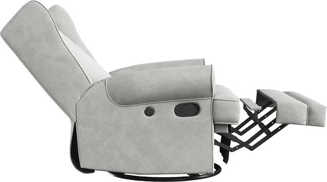 Nursery Taylan Gray Swivel Glider Recliner - Thumbnail - Image 8