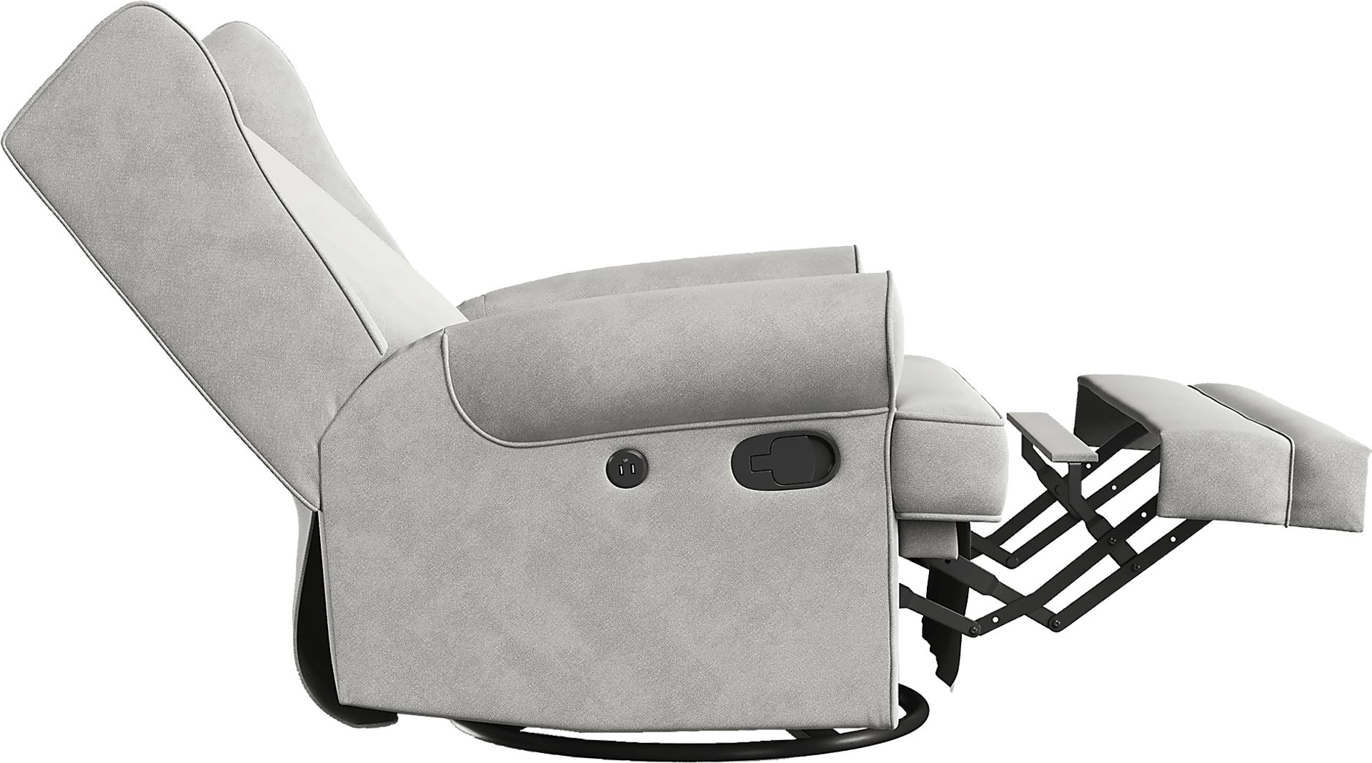 Nursery Taylan Gray Swivel Glider Recliner - Image 8