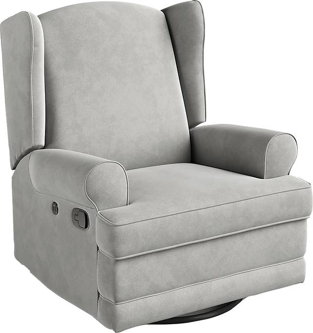 Nursery Taylan Gray Swivel Glider Recliner - Thumbnail - Image 1