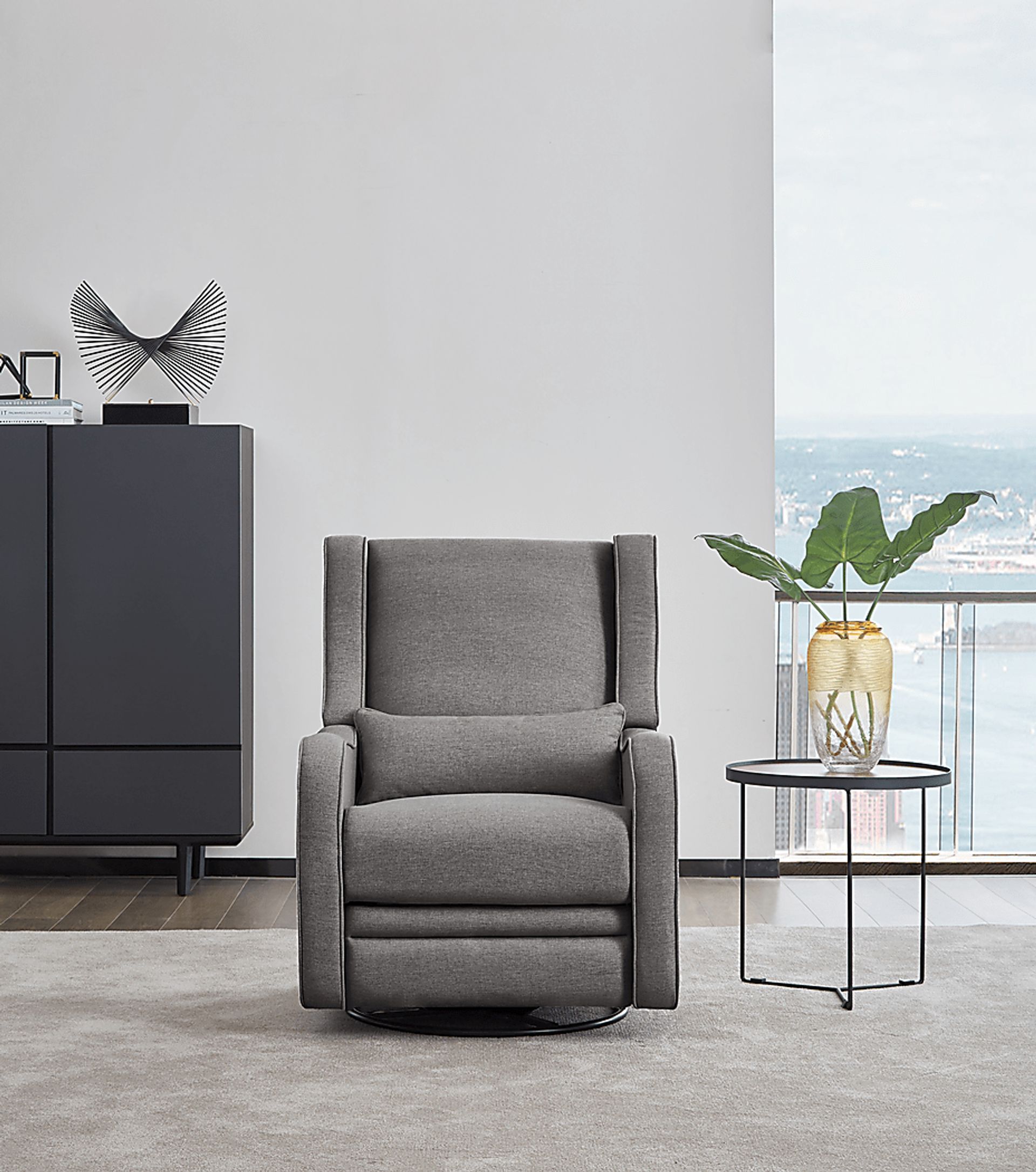 Nursery Tiernan Ash Power Swivel Glider Recliner - Image 4