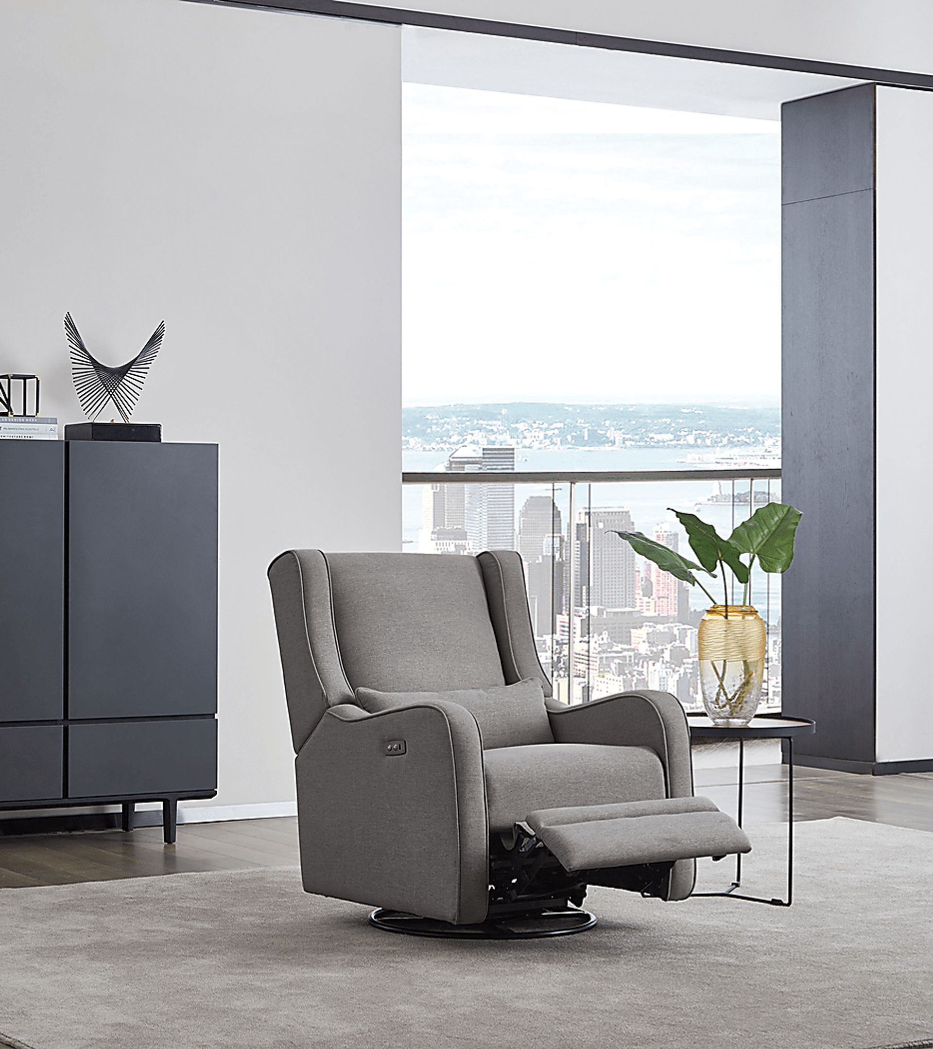 Nursery Tiernan Ash Power Swivel Glider Recliner - Image 5