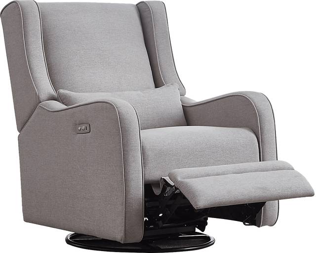 Nursery Tiernan Pewter Power Swivel Glider Recliner - Thumbnail - Image 2