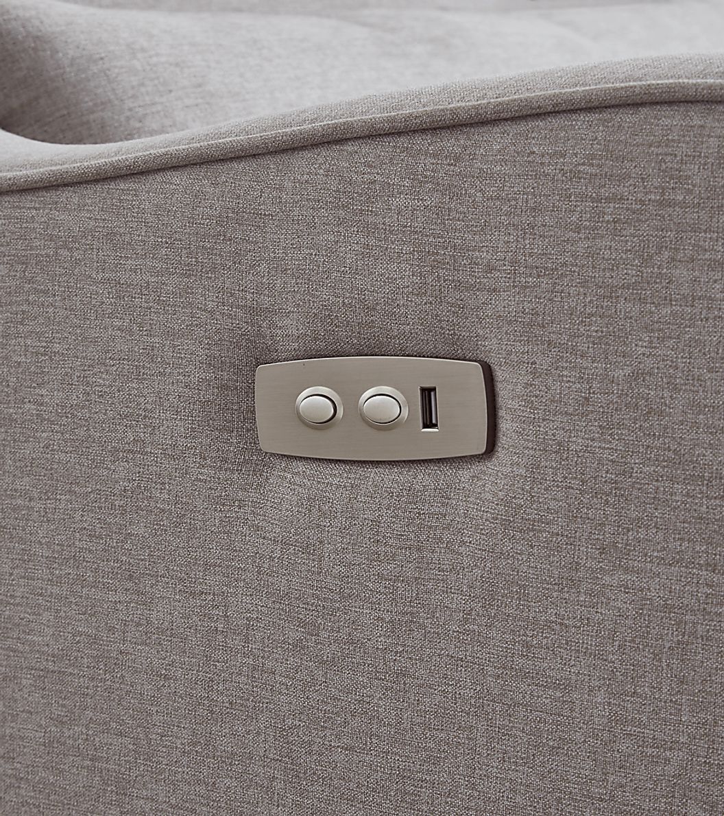 Nursery Tiernan Pewter Power Swivel Glider Recliner Rooms To Go