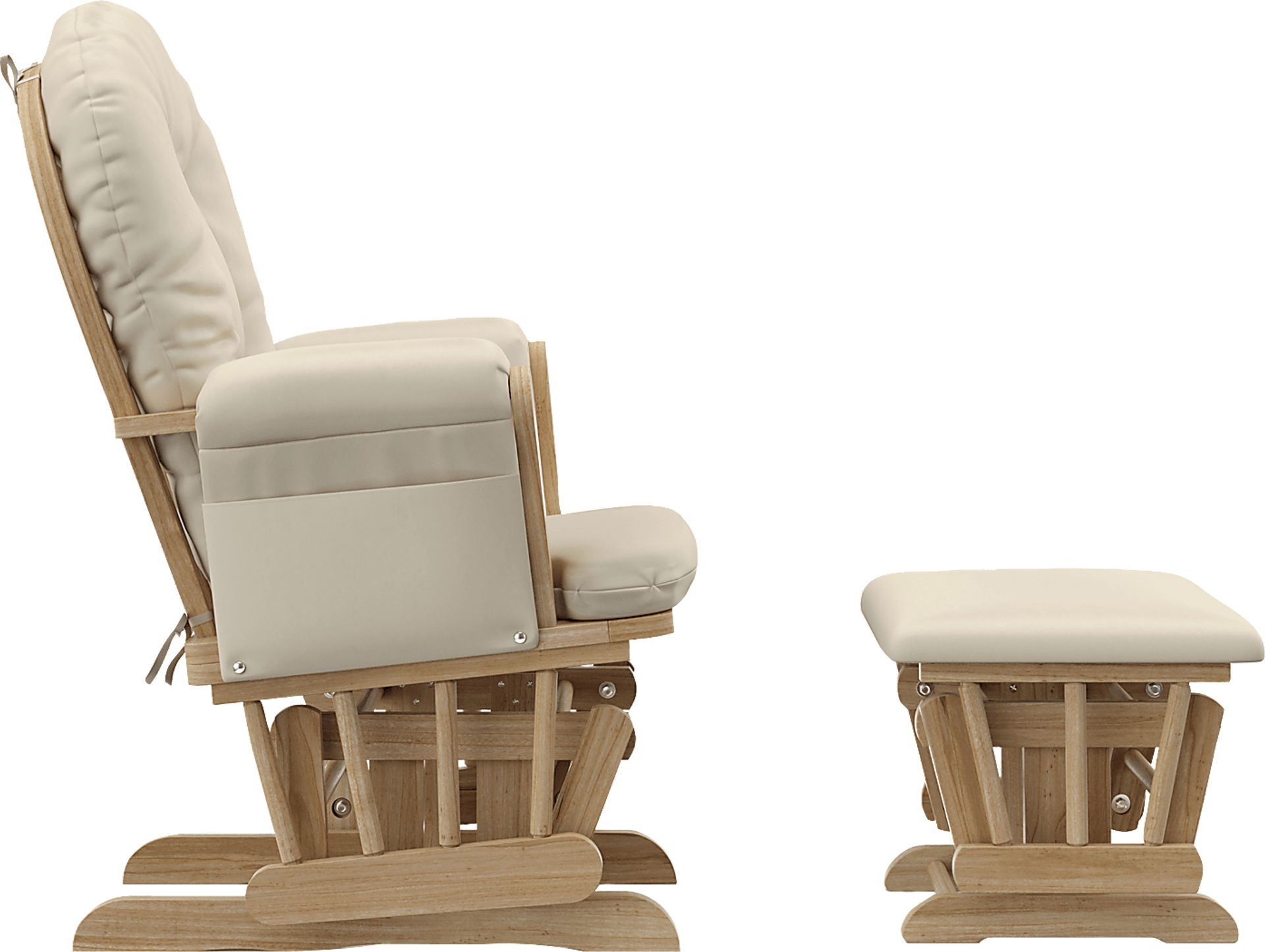 Nursery Vaibia Beige/Natural Glider & Ottoman - Image 6