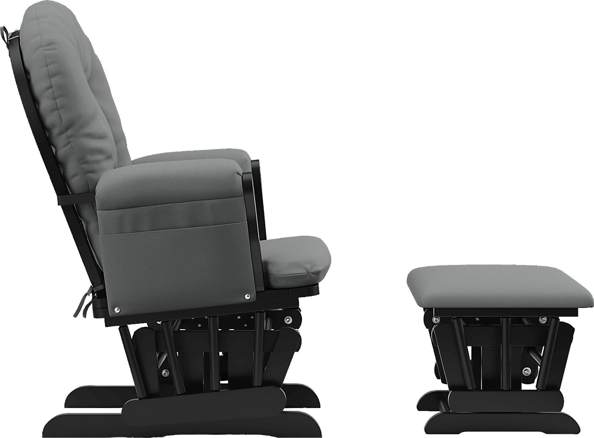 Nursery Vaibia Gray/Black Glider & Ottoman - Image 8