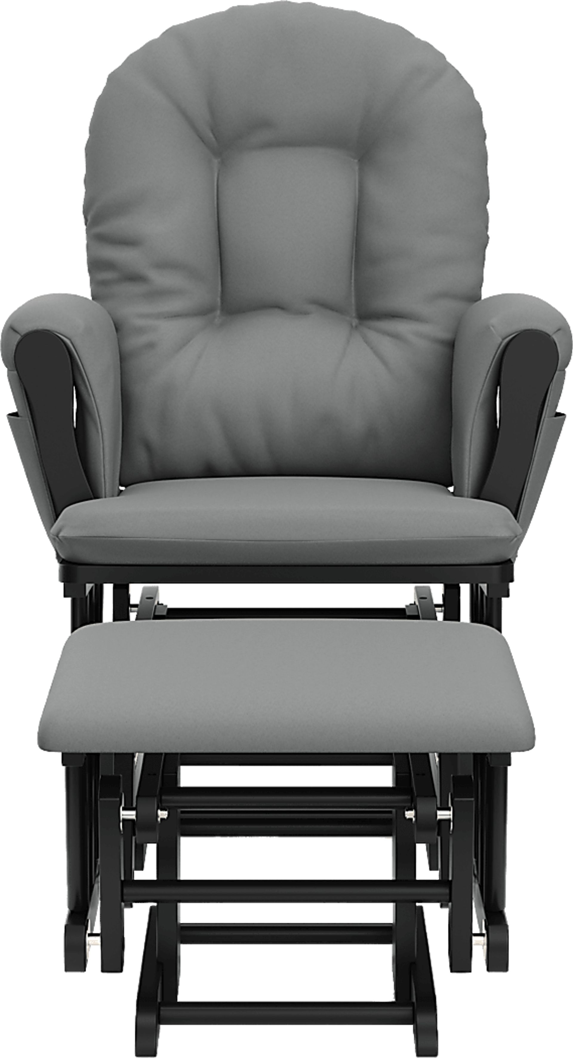 Nursery Vaibia Gray/Black Glider & Ottoman - Image 9