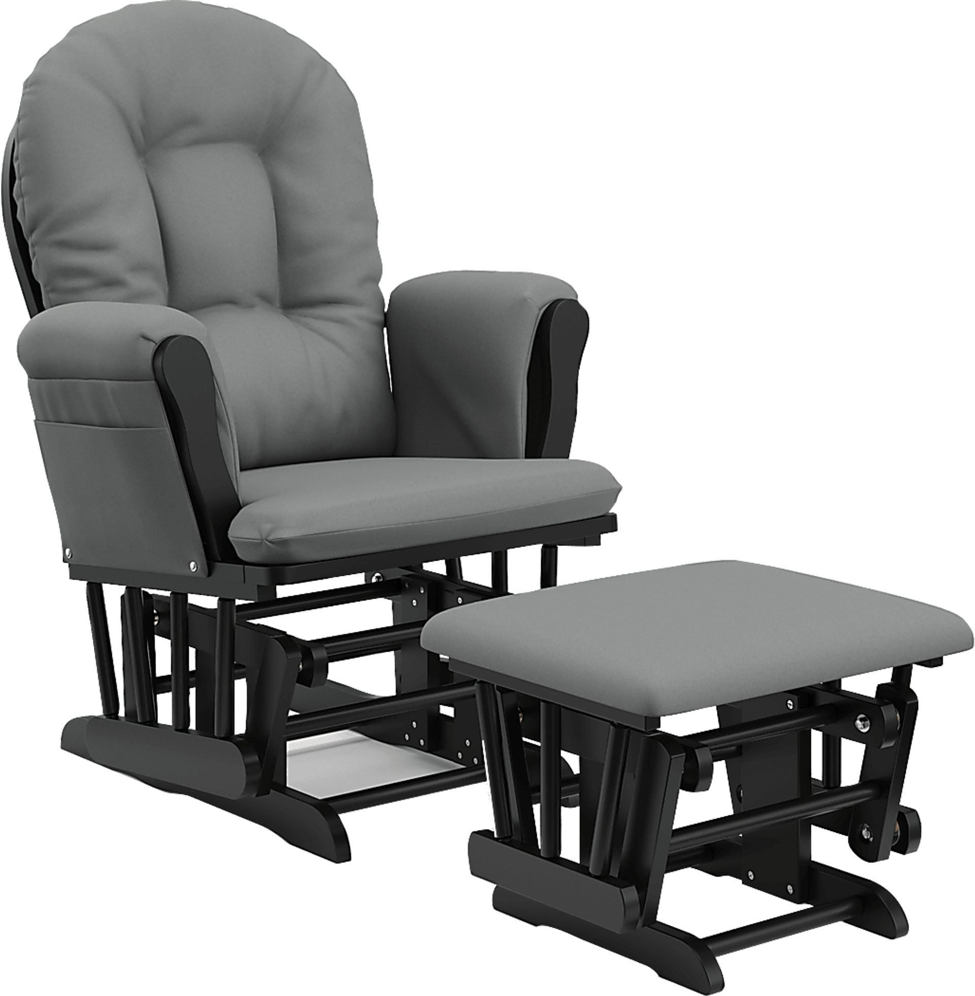 Nursery Vaibia Gray/Black Glider & Ottoman - Image 1
