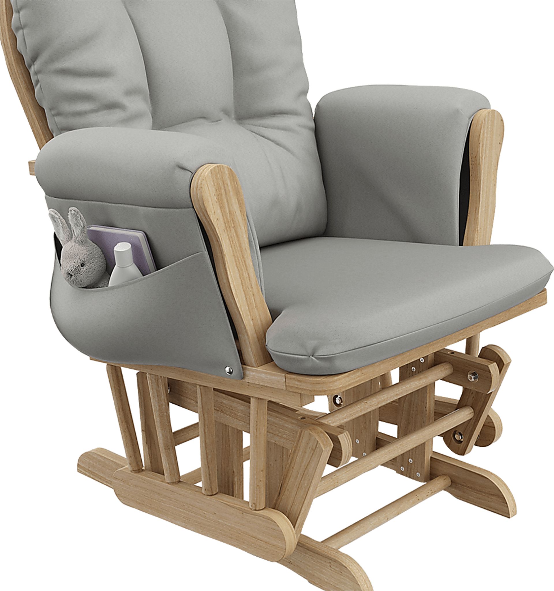 Nursery Vaibia Gray/Natural Glider & Ottoman - Image 3