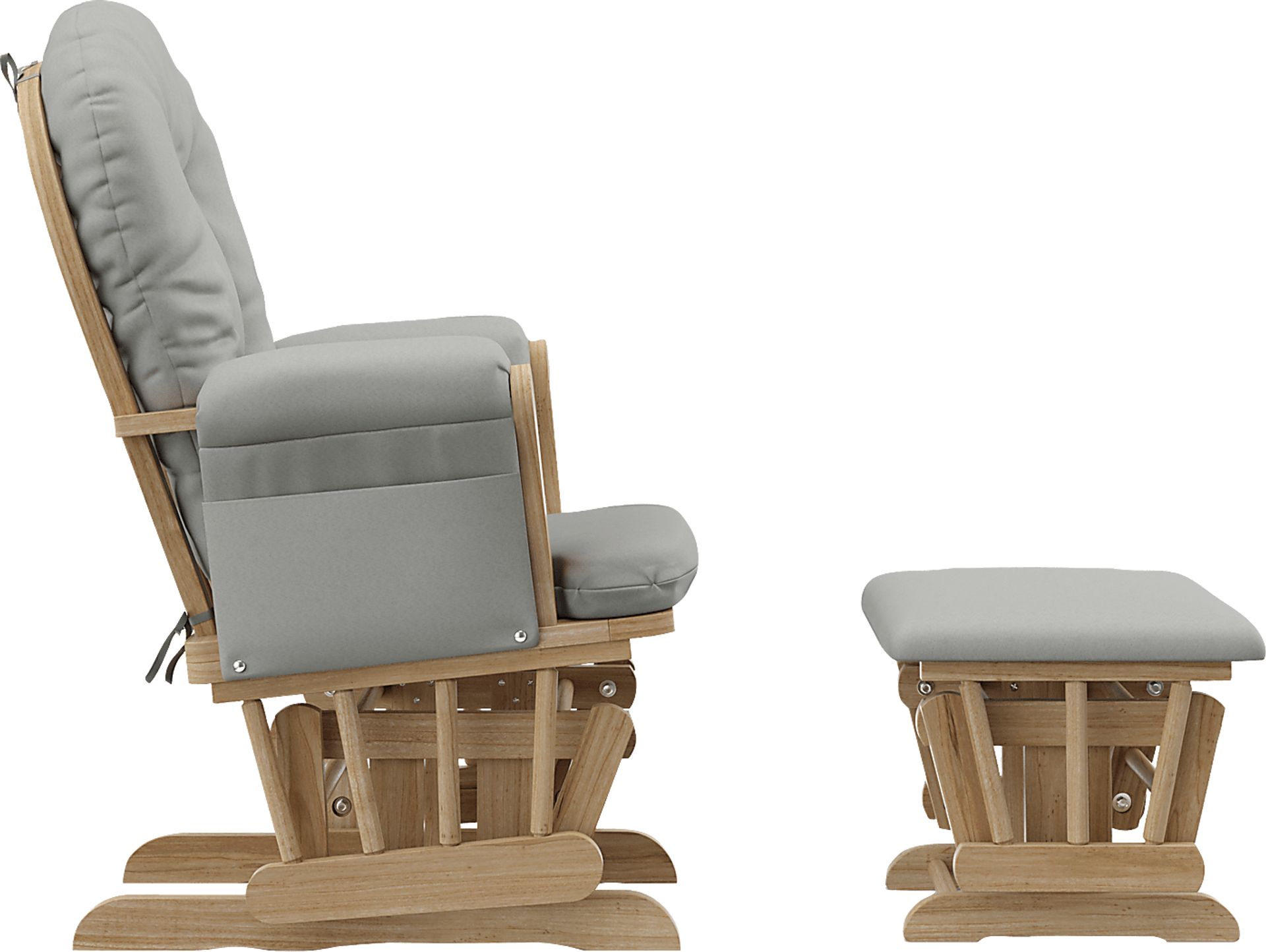 Nursery Vaibia Gray/Natural Glider & Ottoman - Image 4