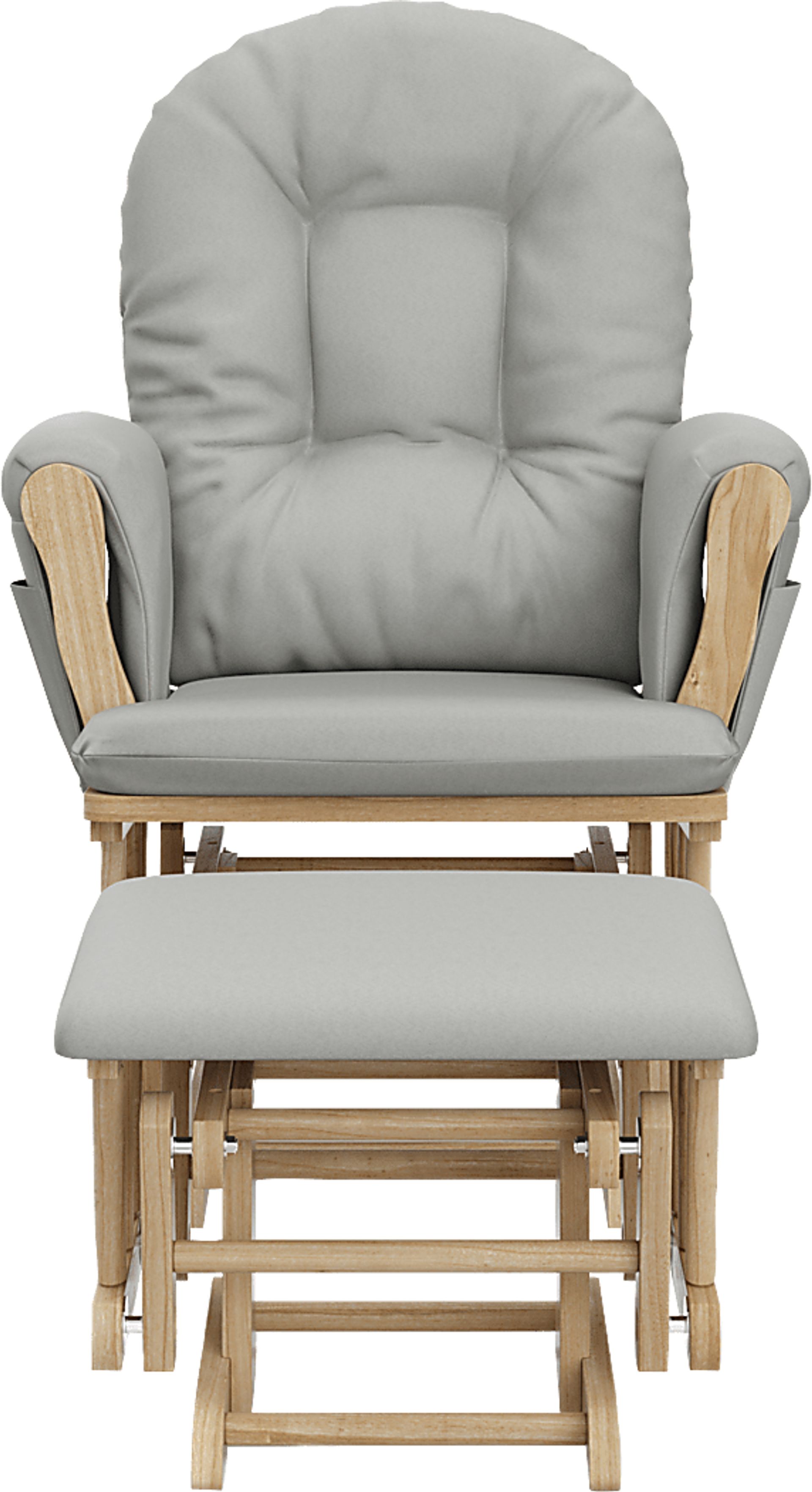 Nursery Vaibia Gray/Natural Glider & Ottoman - Image 6