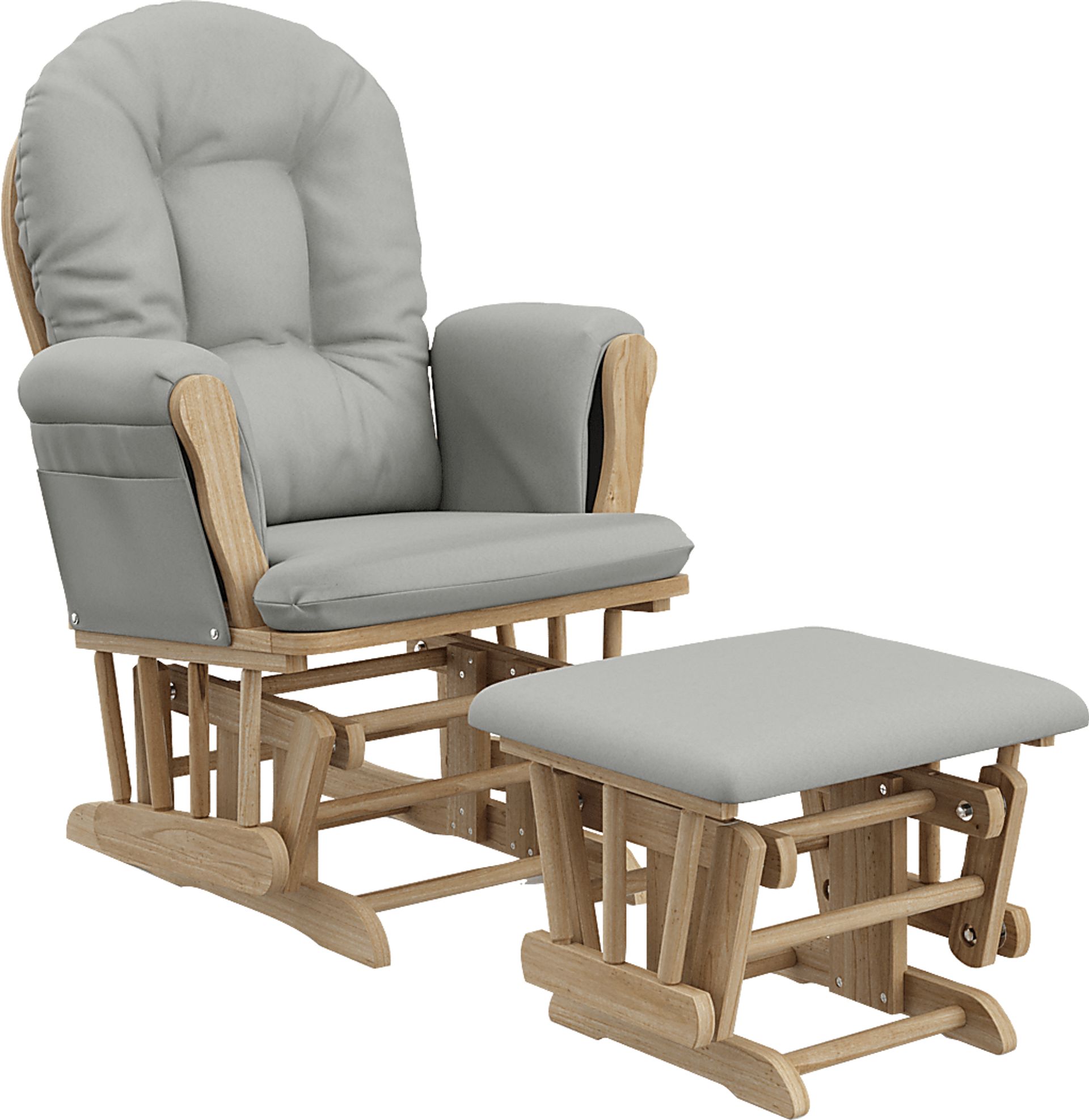Nursery Vaibia Gray/Natural Glider & Ottoman - Image 1