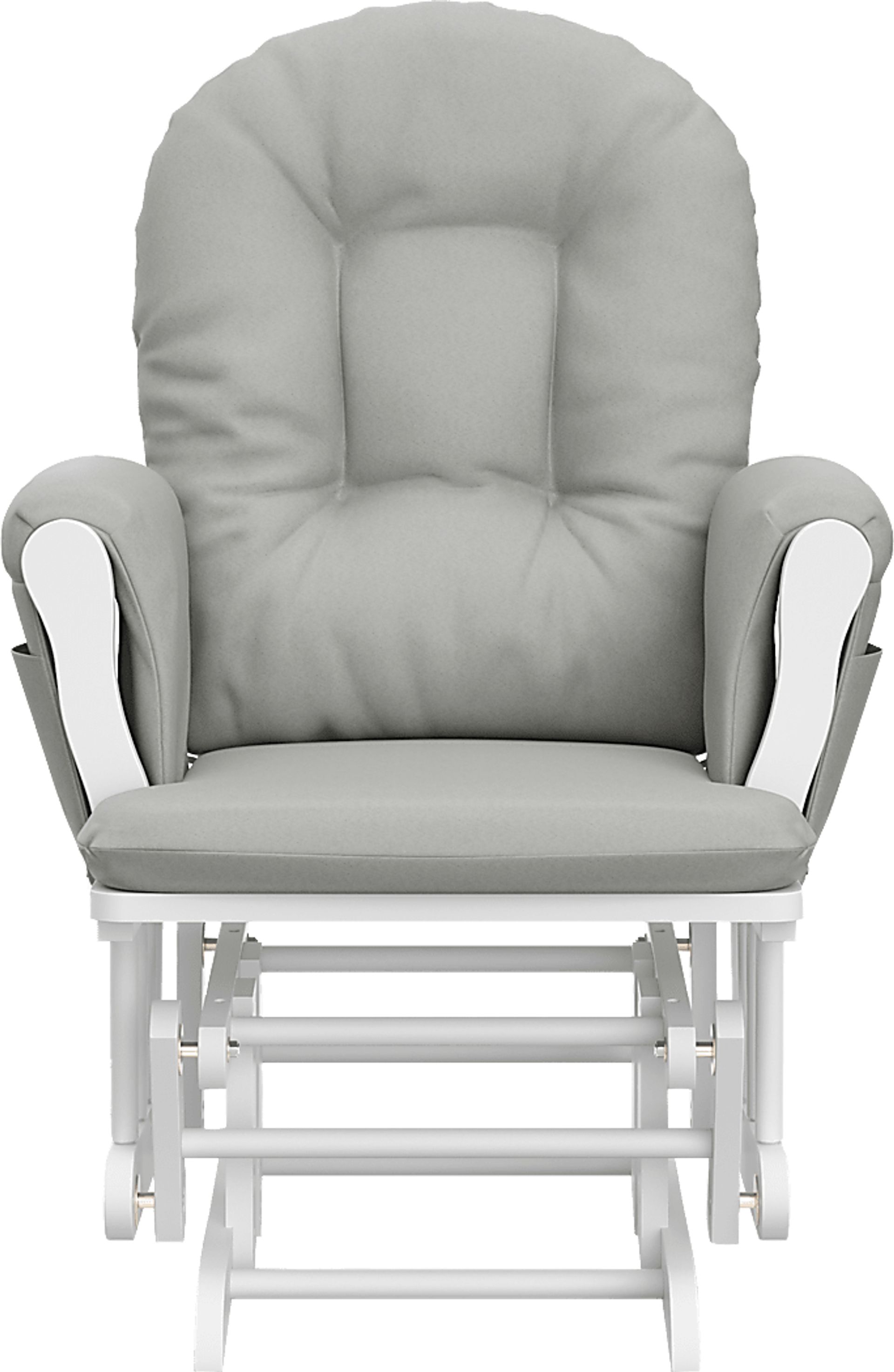 Vaibia Light Gray White Glider Ottoman Rooms to Go