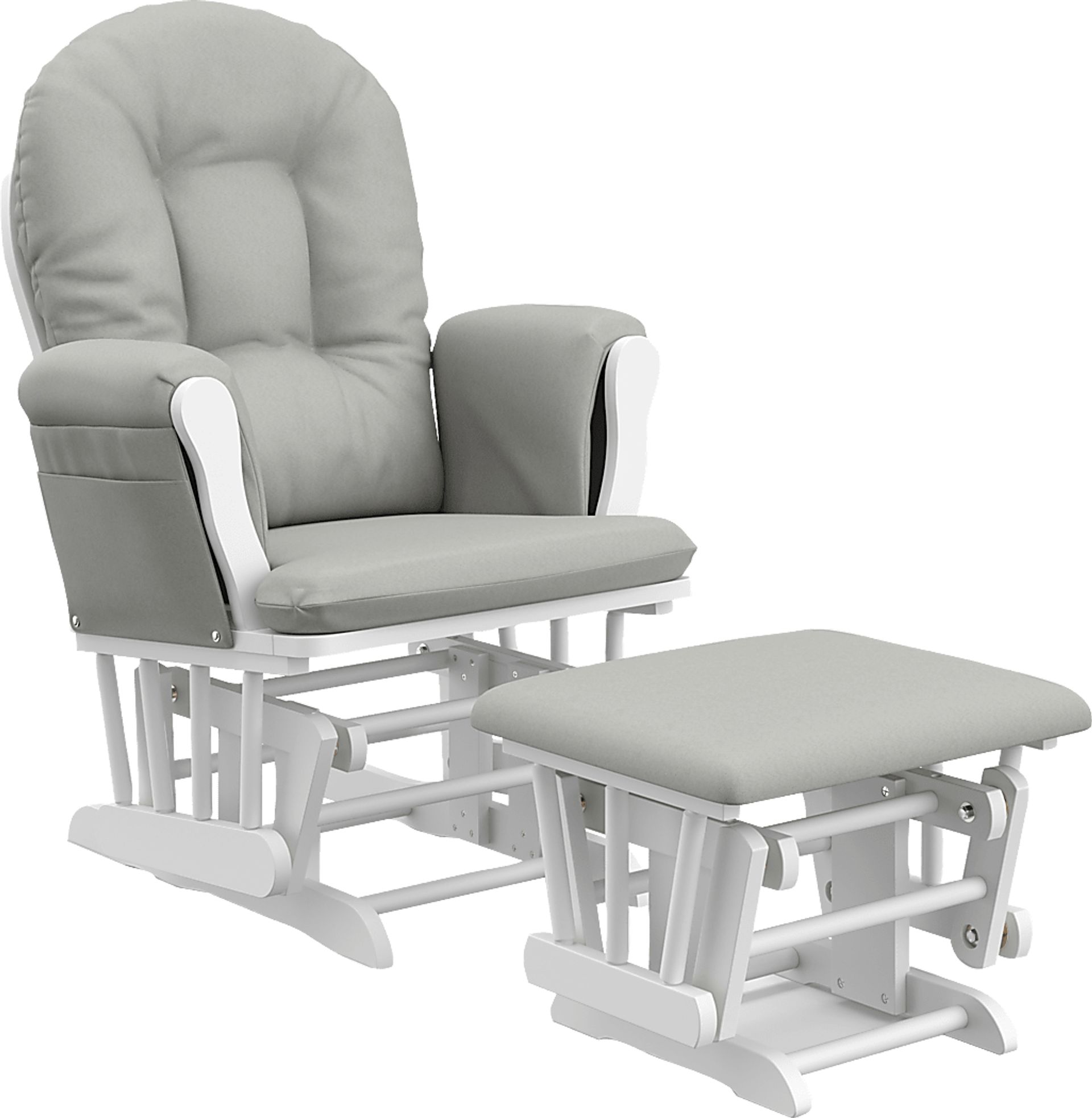 Nursery Vaibia Gray/White Glider & Ottoman - Image 1