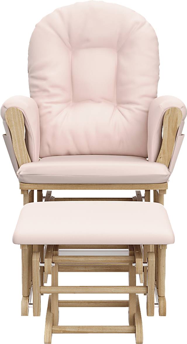 Nursery Vaibia Pink/Natural Glider & Ottoman - Thumbnail - Image 4