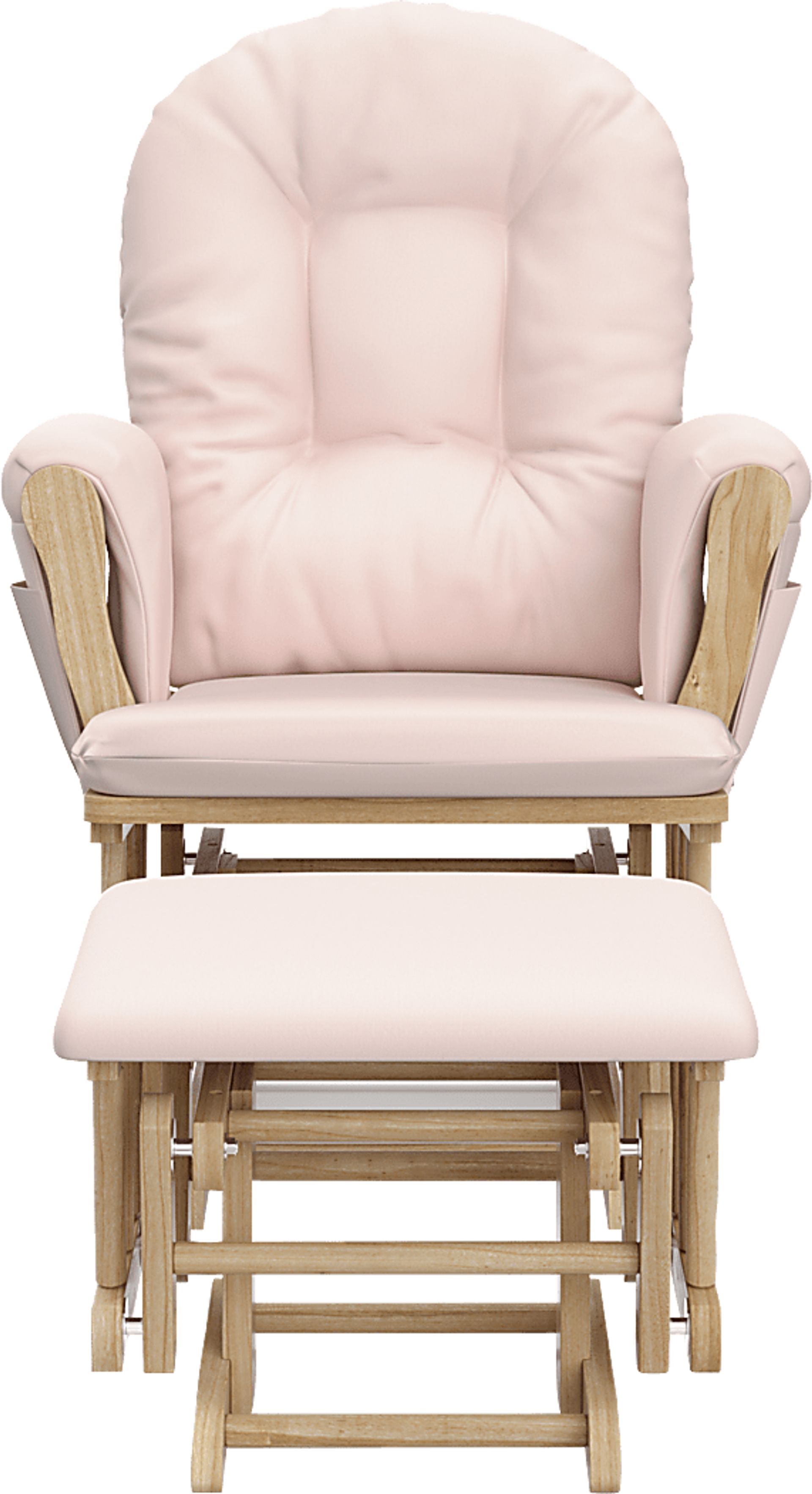 Nursery Vaibia Pink/Natural Glider & Ottoman - Image 4