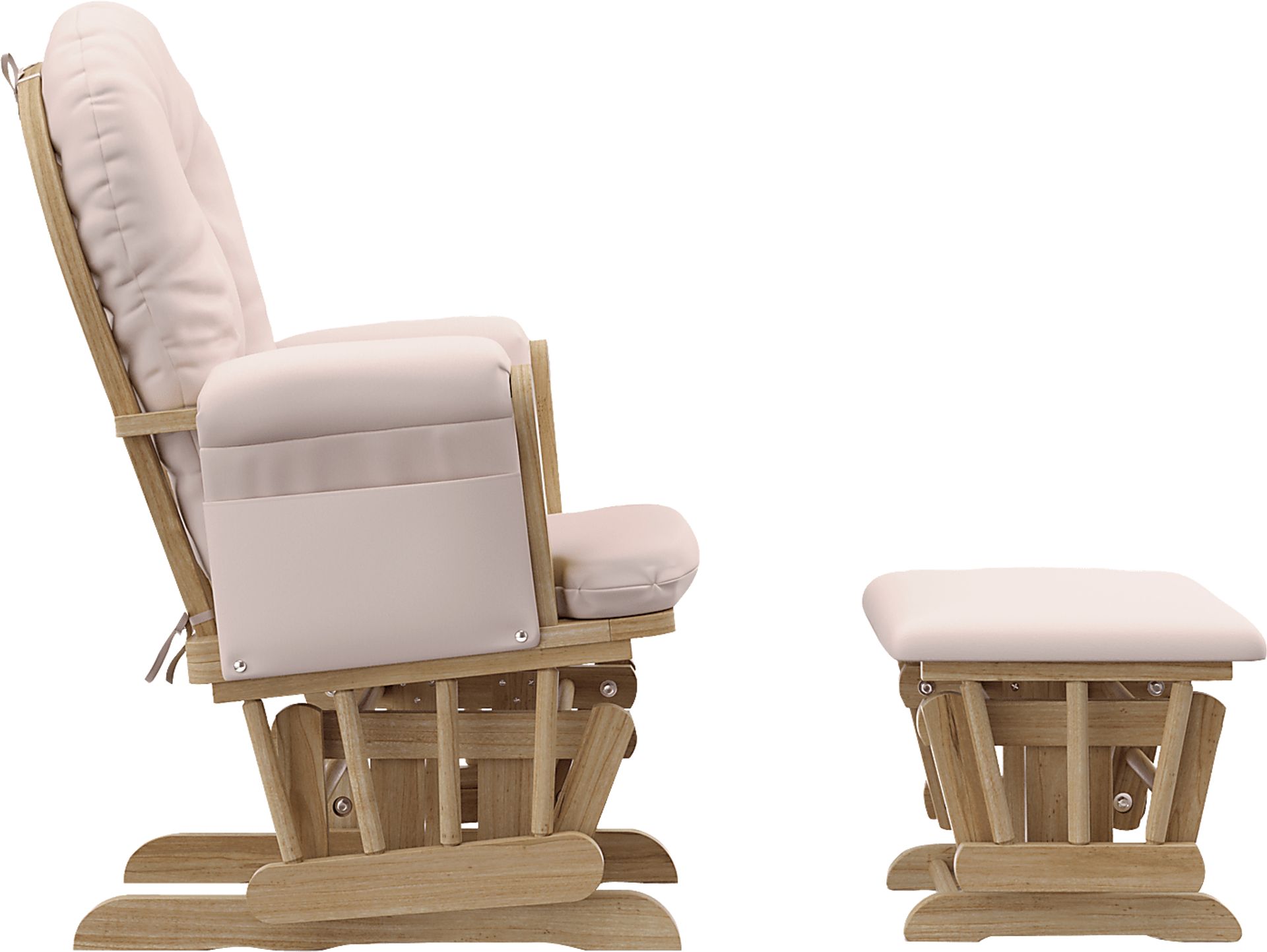 Nursery Vaibia Pink/Natural Glider & Ottoman - Image 5