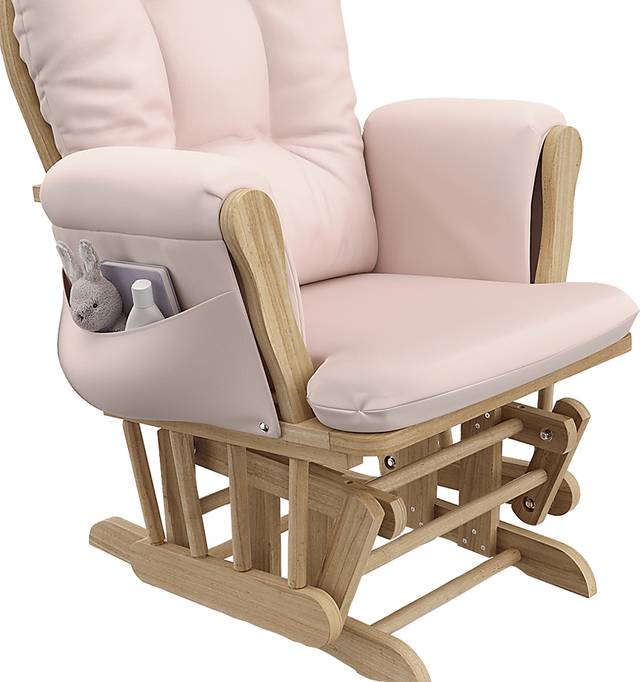 Nursery Vaibia Pink/Natural Glider & Ottoman - Thumbnail - Image 6
