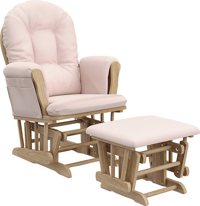 Nursery Vaibia Pink/Natural Glider & Ottoman - Thumbnail - Image 1