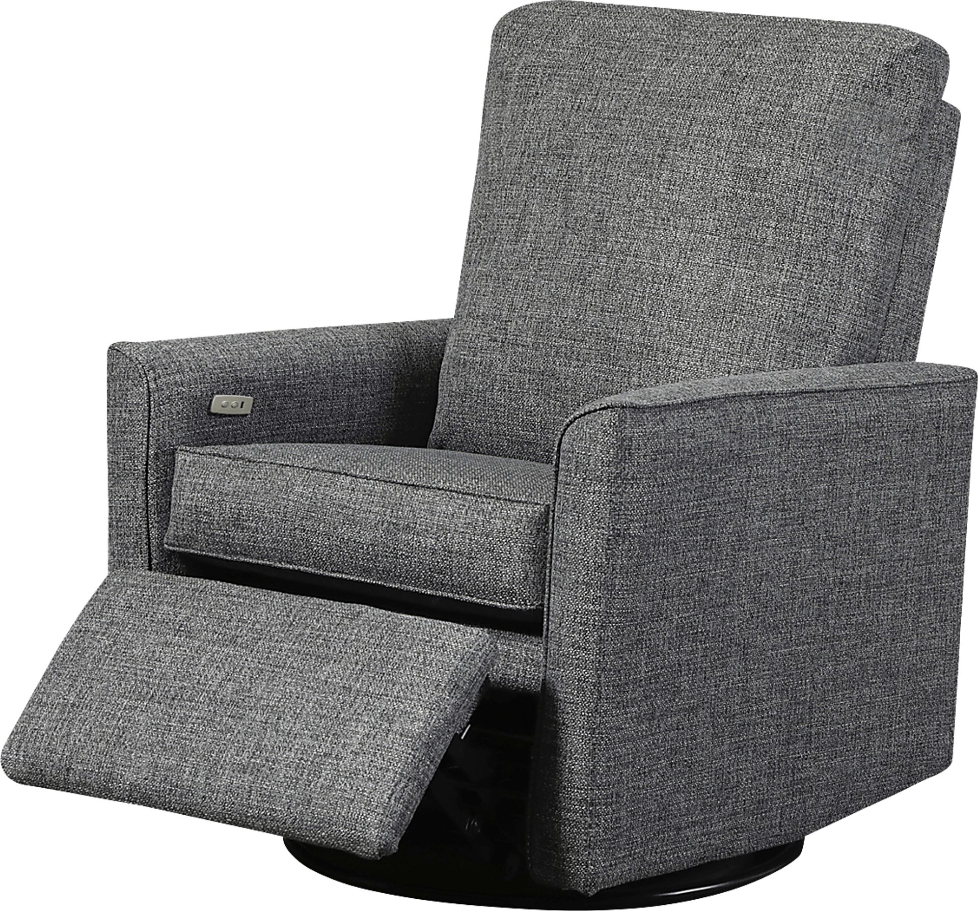 Nursery Winddon Dark Gray Power Swivel Recliner - Image 2