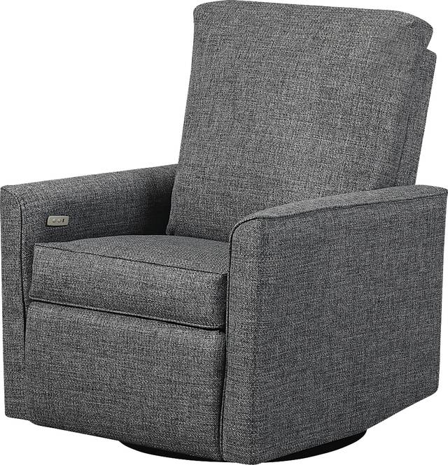 Nursery Winddon Dark Gray Power Swivel Recliner - Thumbnail - Image 1