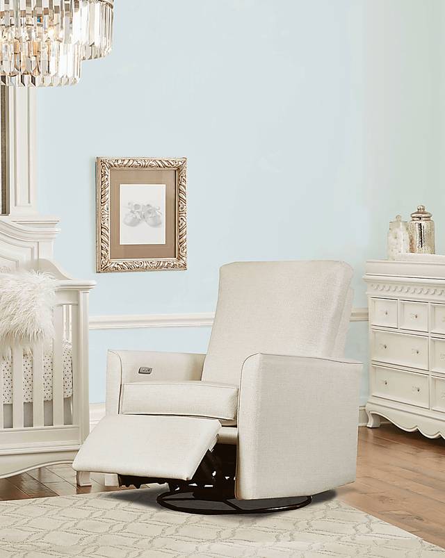 Nursery Winddon Light Gray Power Swivel Recliner - Thumbnail - Image 2