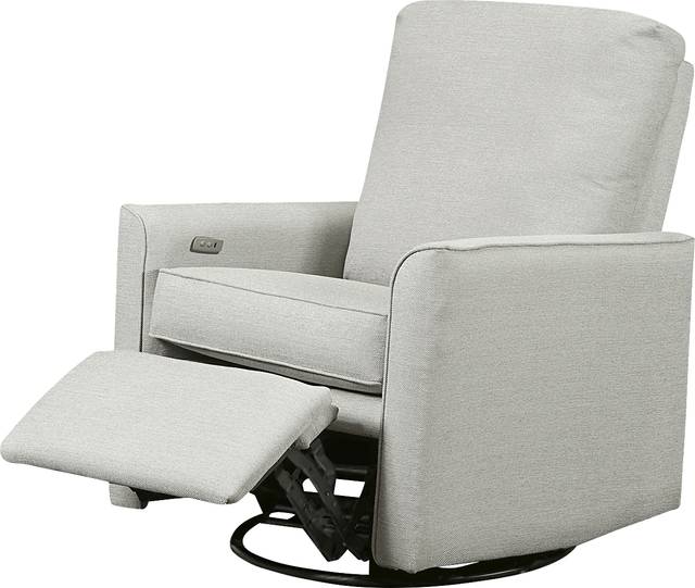 Nursery Winddon Light Gray Power Swivel Recliner - Thumbnail - Image 3