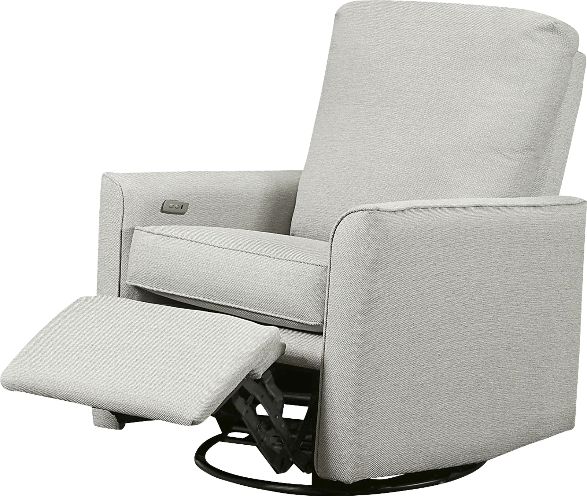 Nursery Winddon Light Gray Power Swivel Recliner - Image 3