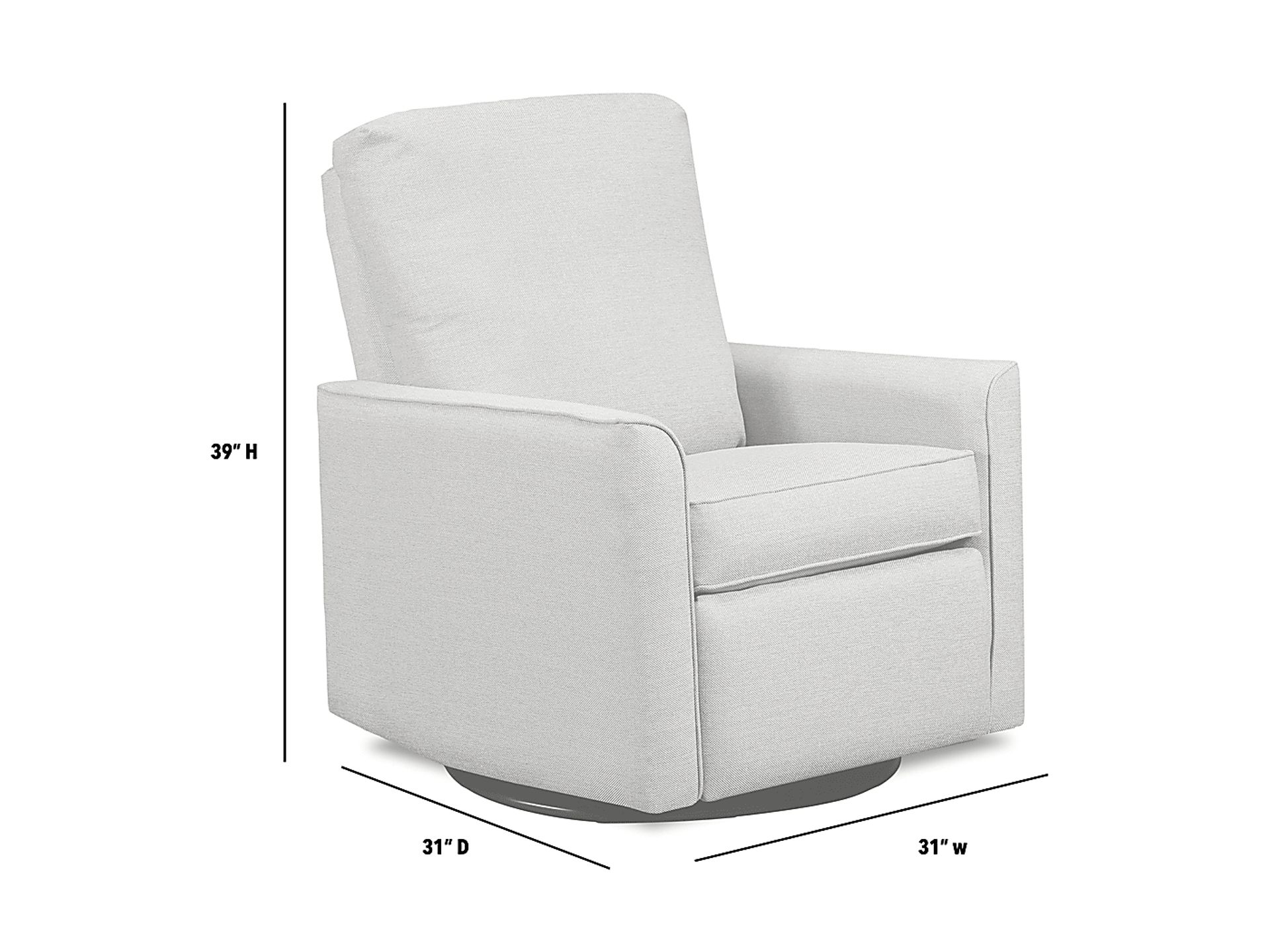 Nursery Winddon Light Gray Power Swivel Recliner - Image 5