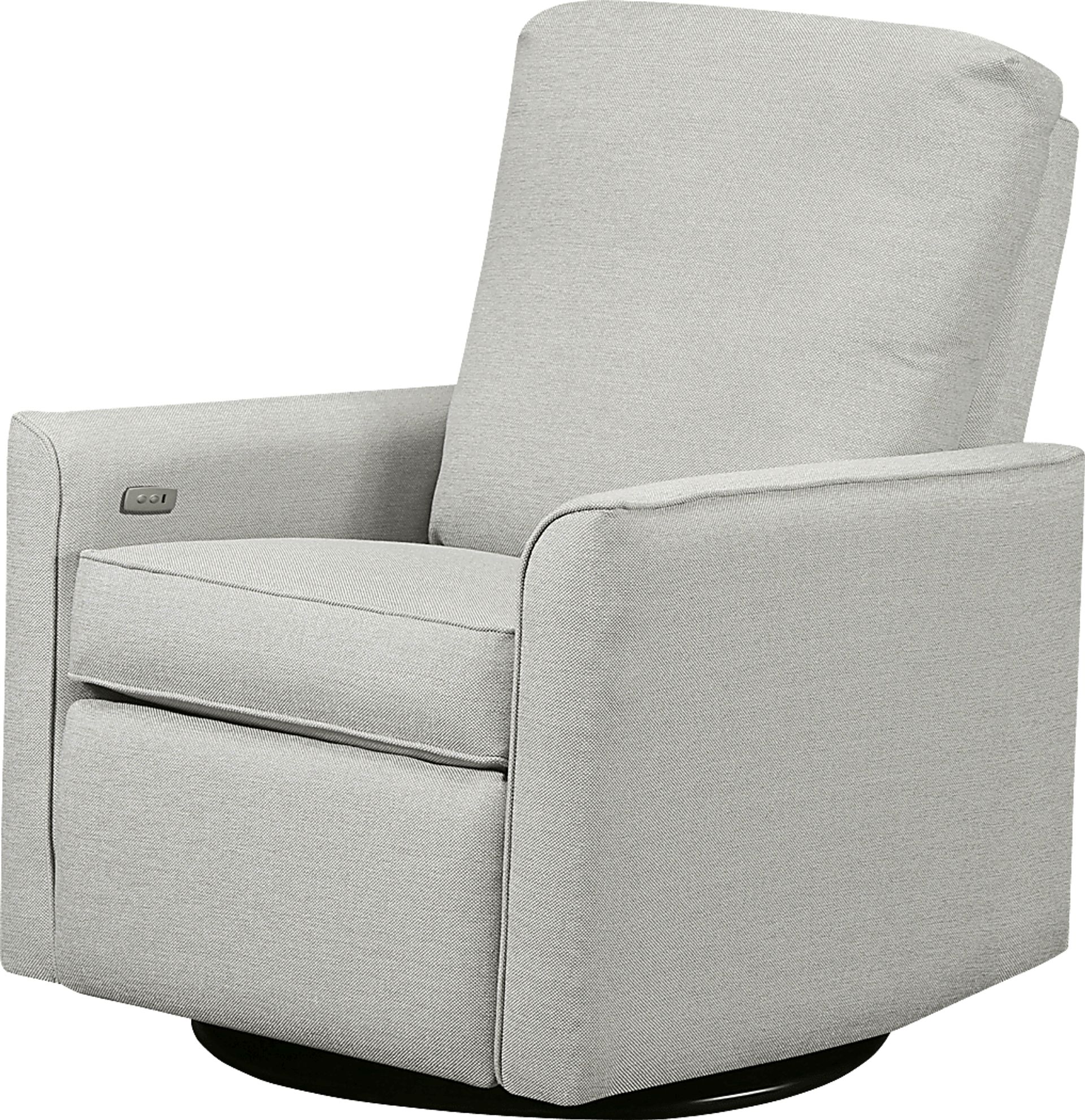 Nursery Winddon Light Gray Power Swivel Recliner - Image 1