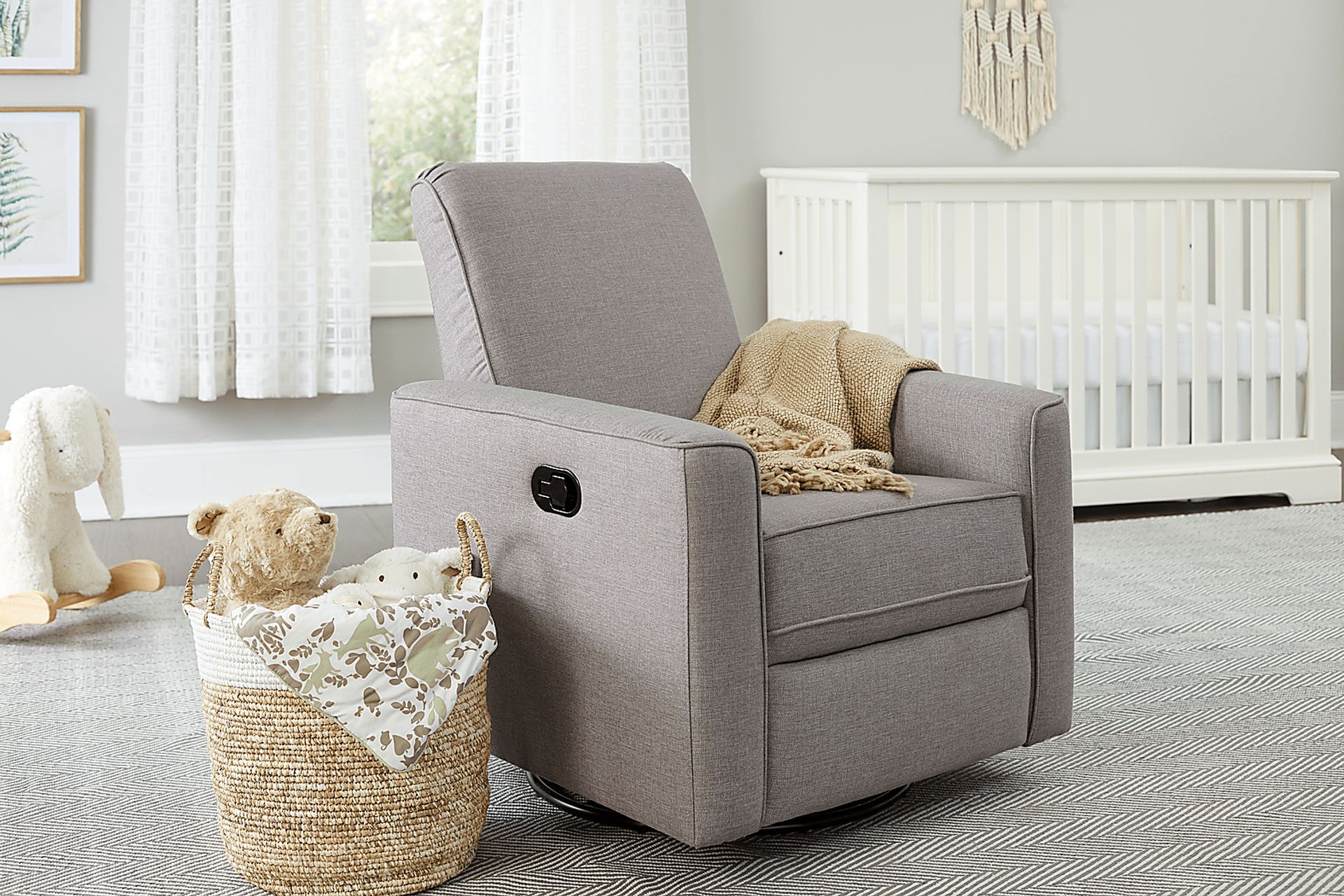Nursery Wrenlow Beige Swivel Glider Recliner - Image 2