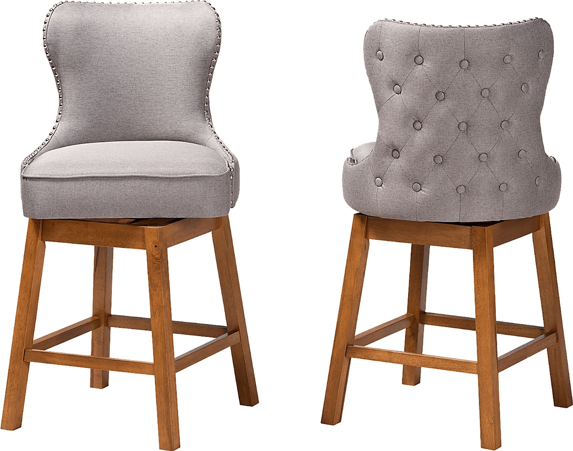 Nylic Gray Swivel Counter Stool, Set of 2 - Image 4
