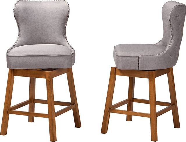 Nylic Gray Swivel Counter Stool, Set of 2 - Thumbnail - Image 5