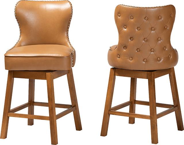 Nylic Tan Swivel Counter Stool, Set of 2 - Thumbnail - Image 4