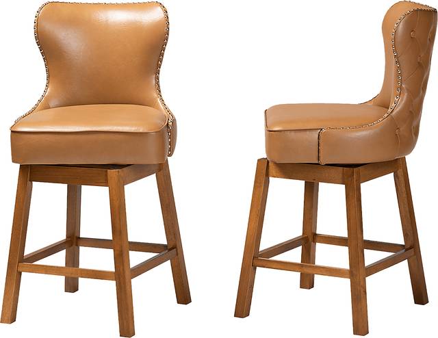 Nylic Tan Swivel Counter Stool, Set of 2 - Thumbnail - Image 5