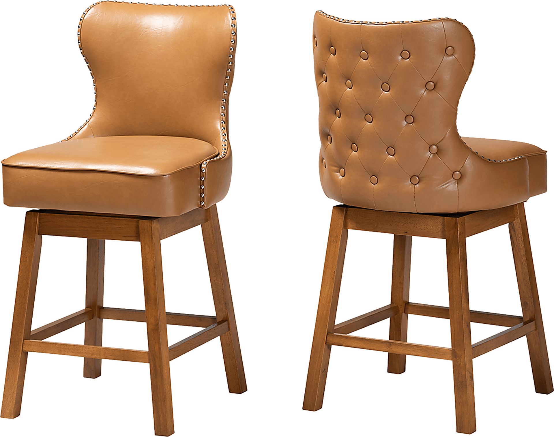 Nylic Tan Swivel Counter Stool, Set of 2 - Image 1
