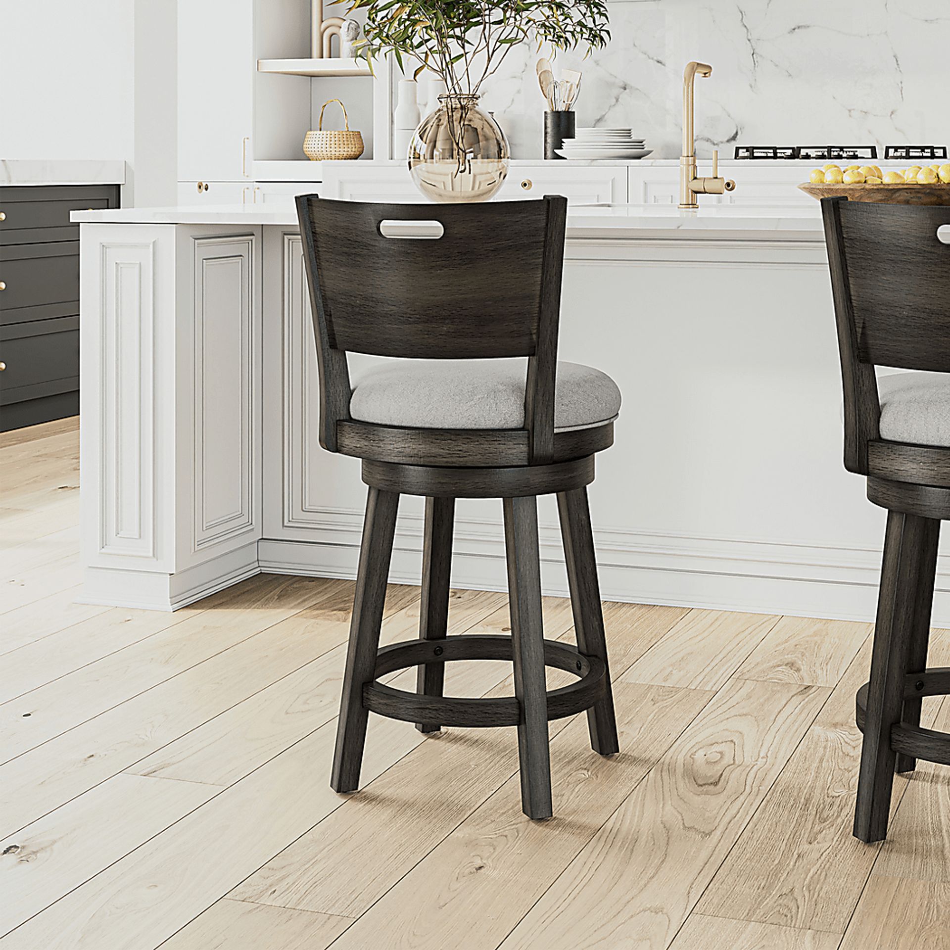 Nysa Dark Gray Adjustble Stool - Image 2