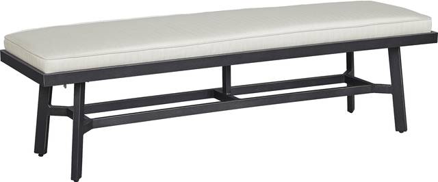 Oak Park Brown-Gray Outdoor Bench with Off-White Cushion - Thumbnail - Image 1
