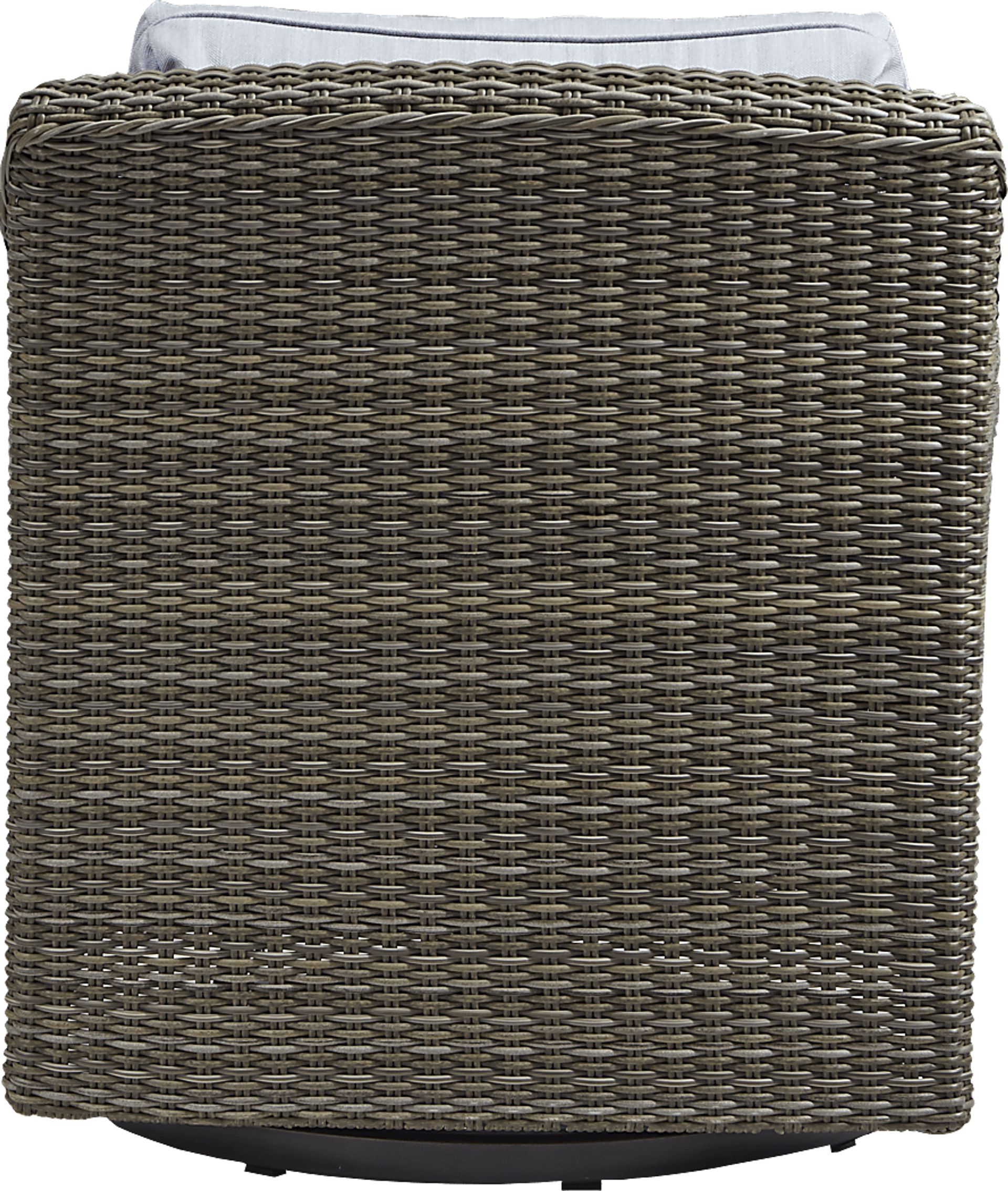 Oak Park Brown-Gray Outdoor Swivel Glider Chair with Blue Cushions - Image 2