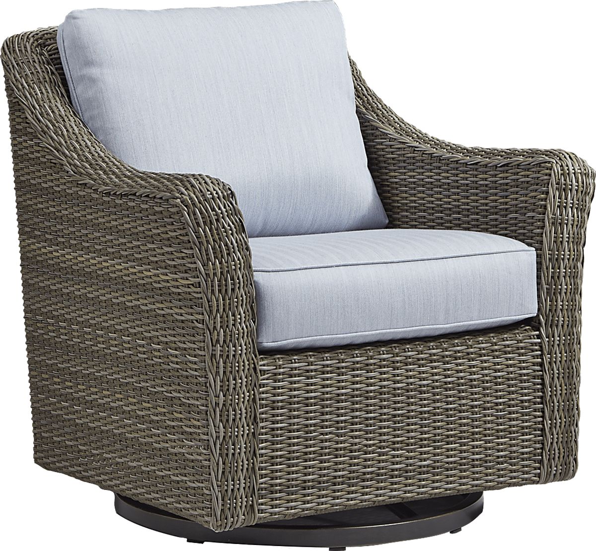 Oak Park Wicker Blue Outdoor Gliding,Swivel Chair Rooms to Go